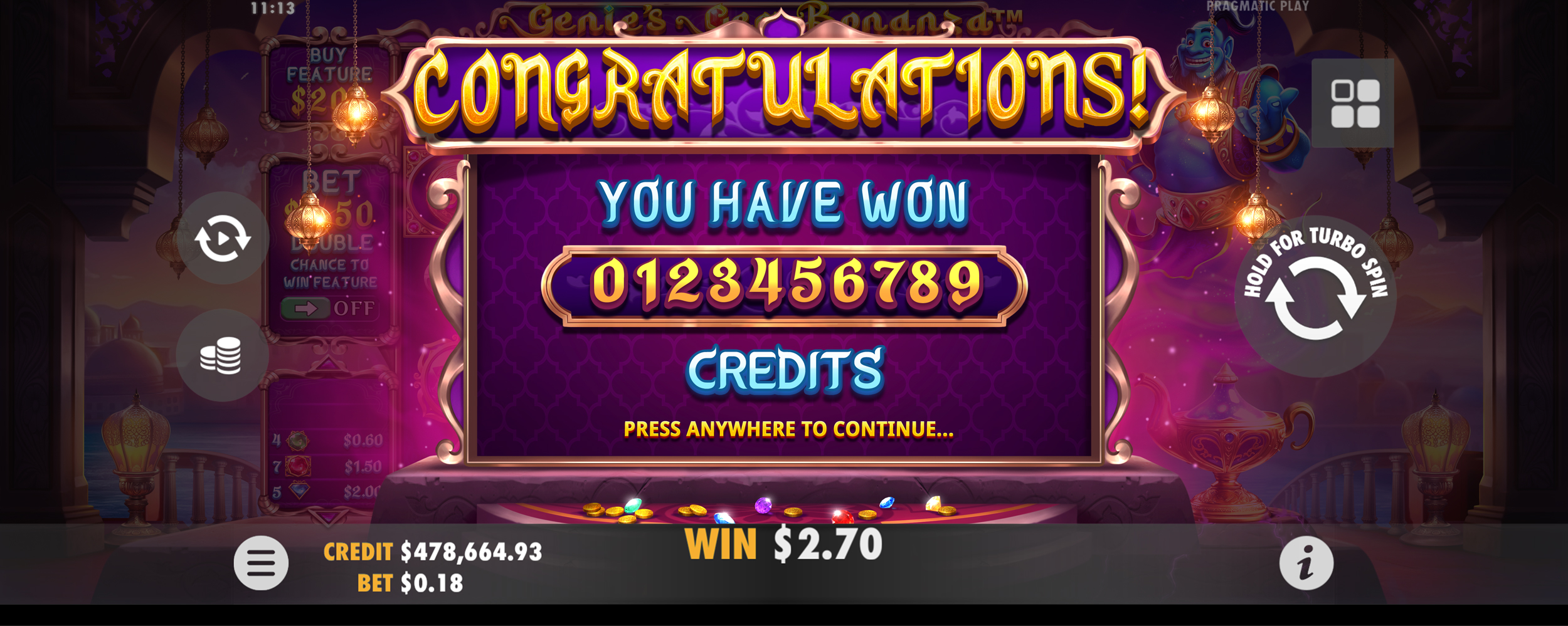 Genie's Gem Bonanza - screenshot with slot description 2